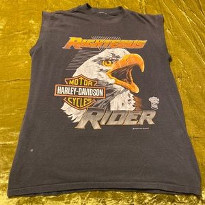 Vintage Harley Davidson “Righteous Riders” Eagle Muscle Tank T-shirt med/ large